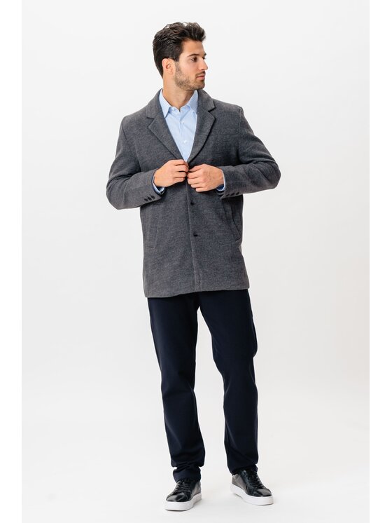 TeeShoppen TeeShoppen Płaszcz 'Basic Collection' Szary Regular Fit