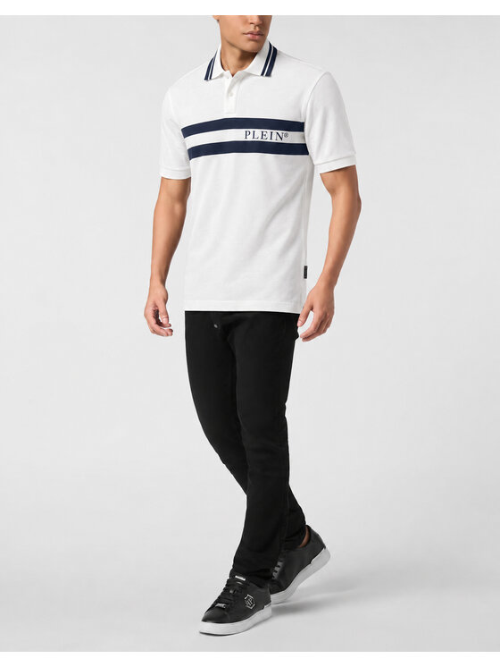PHILIPP PLEIN PHILIPP PLEIN Polo 31305 Biały Slim Fit