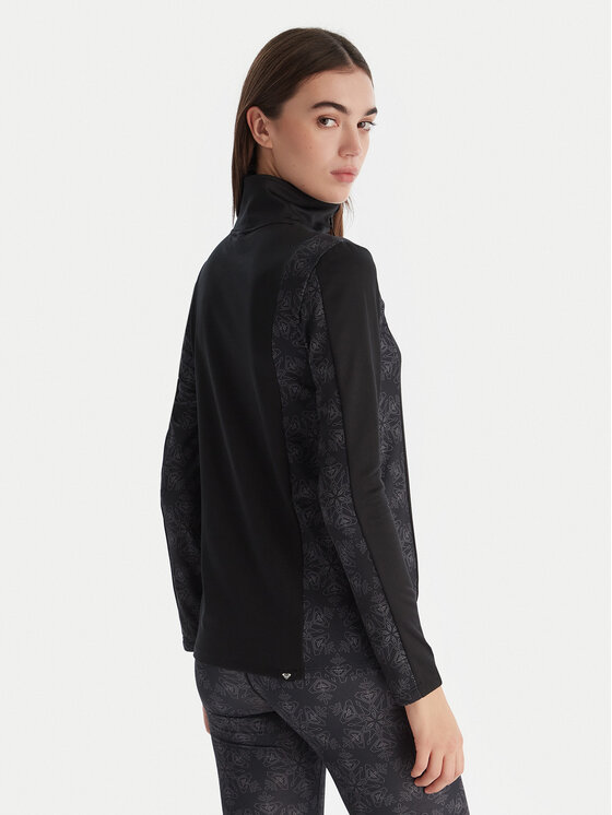 Roxy Roxy Bielizna termoaktywna górna Daybreak Brushed Half Zip ERJLW03054 Czarny Slim Fit