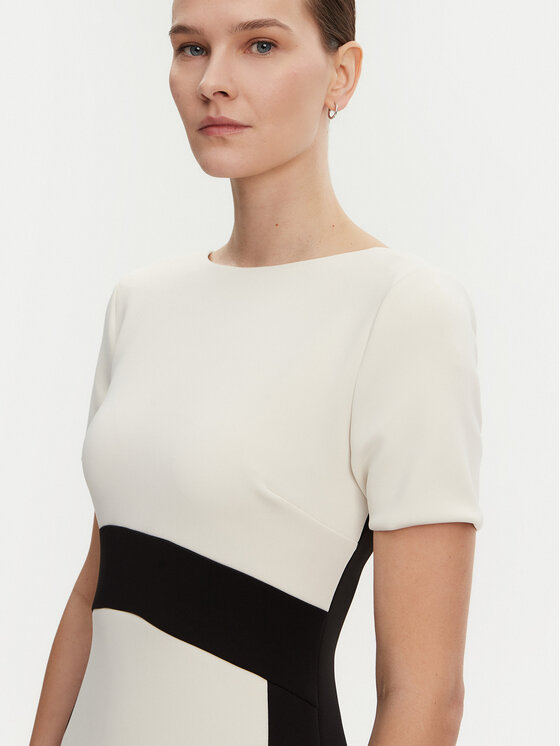 Calvin Klein Calvin Klein Koktel haljina K20K208161 Écru Slim Fit