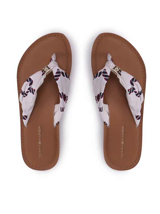Tommy Hilfiger Tommy Hilfiger Flip flop Th Elevated Beach Sandal Print FW0FW07164 Écru
