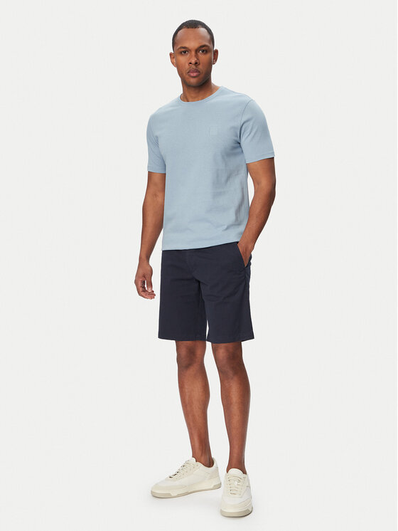 BOSS BOSS Kratke hlače iz tkanine Chino 50559292 Mornarsko modra Slim Fit