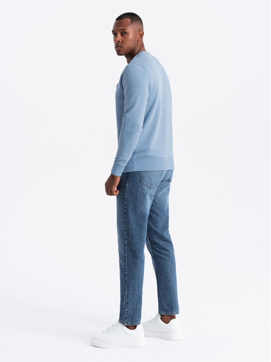 Ombre Ombre Mikina OM-SSNZ-0136 Modrá Regular Fit