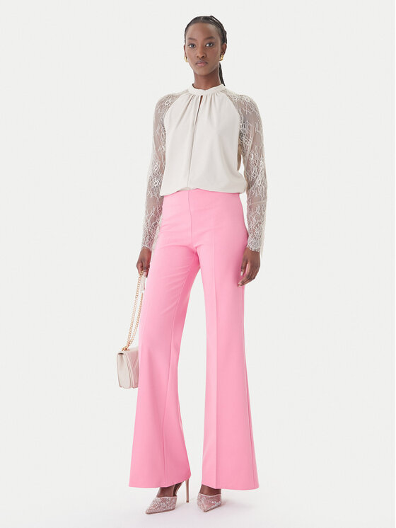 Rinascimento Rinascimento Palazzo nohavice CFC0127878003 Ružová Wide Leg