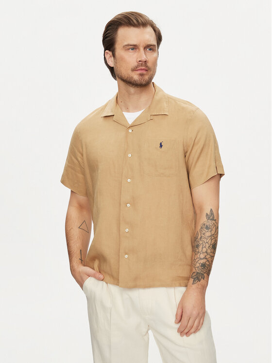 Polo Ralph Lauren Chemise 710938425007 Beige Classic Fit Modivo