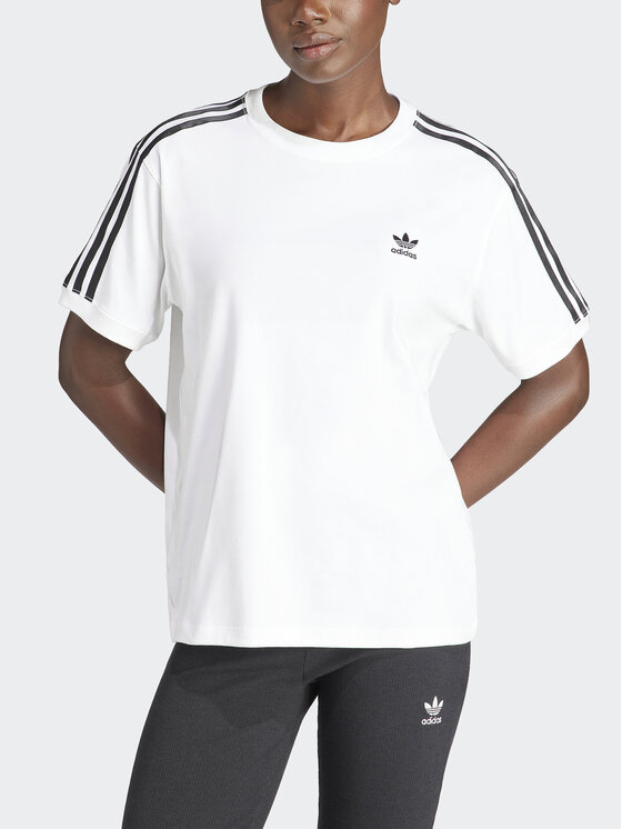 adidas adidas Tričko 3-Stripes IR8051 Biela Regular Fit