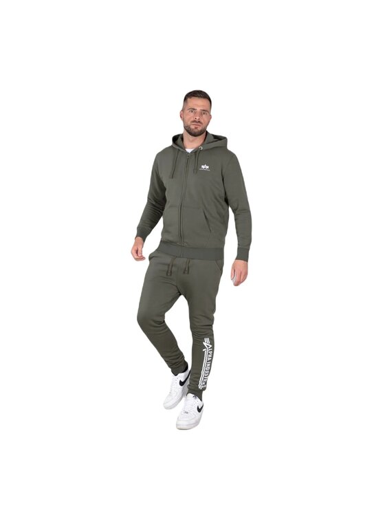 Alpha Industries Alpha Industries Bluza Basic Small Logo Zip Hoodie Zielony Regular Fit