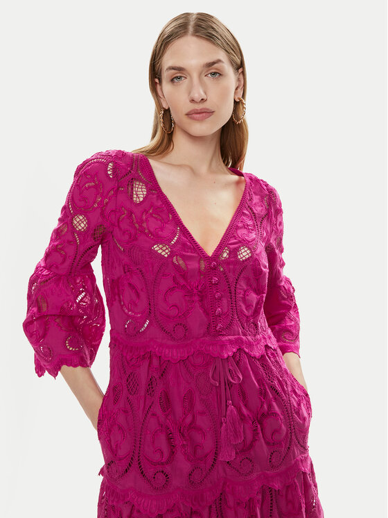Luisa Spagnoli Luisa Spagnoli Sukienka letnia Pigna 540712 Różowy Regular Fit