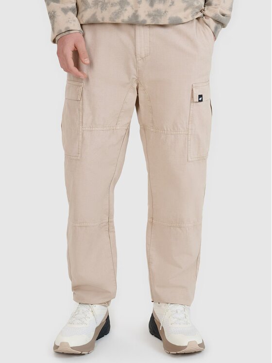 4F 4F Pantaloni di tessuto 4FRSS25TTROM1459-83S Marrone Regular Fit