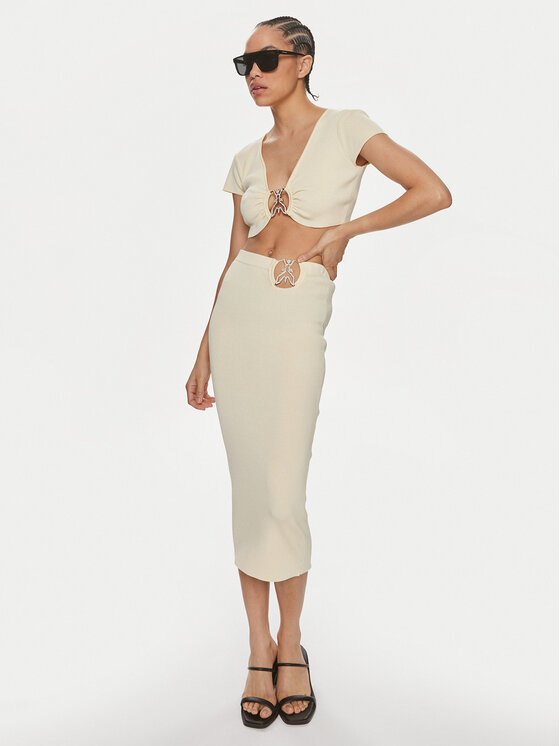 Patrizia Pepe Patrizia Pepe Μπλουζάκι 2K0261/K021-W362 Εκρού Regular Fit
