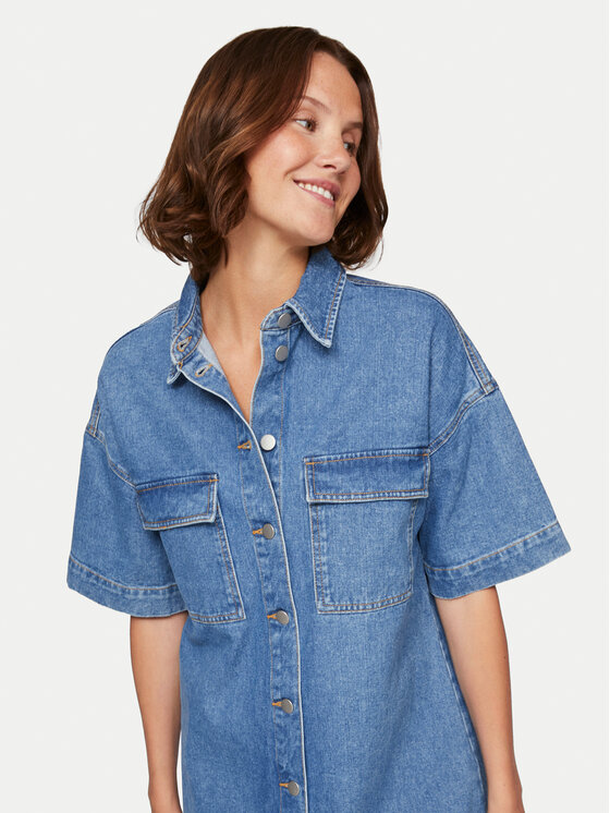 Vila Vila Sukienka jeansowa Maya 14105190 Niebieski Regular Fit