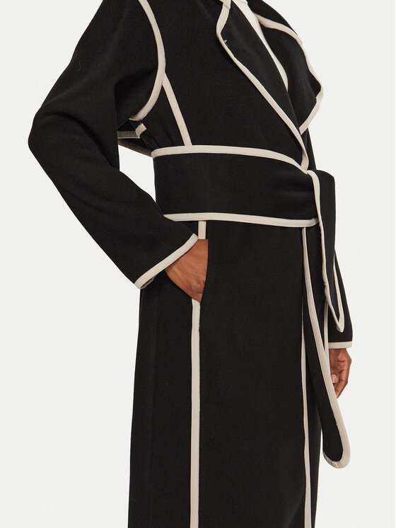 Bruuns Bazaar Bruuns Bazaar Vlněný kabát Abulas BBW4143 Černá Loose Fit