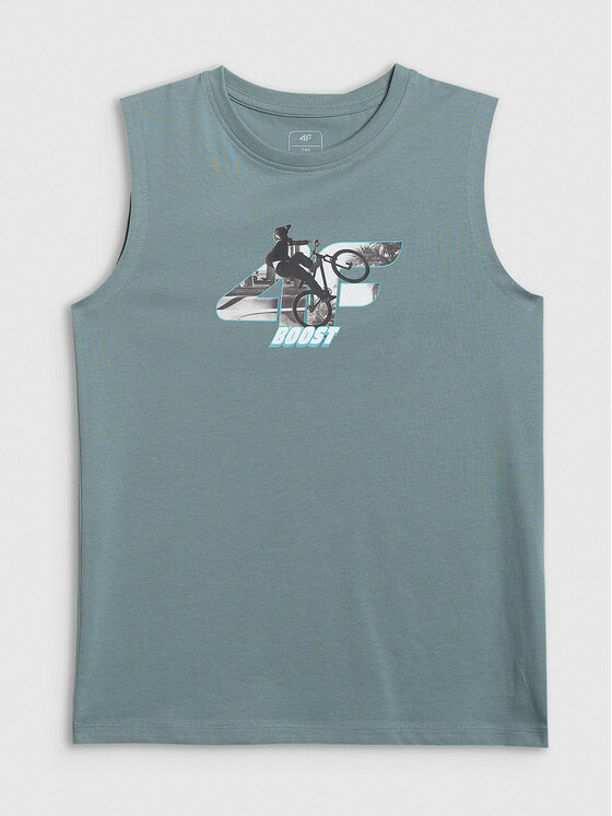4F 4F Tank top PLAY SEASON Turkusowy Regular Fit