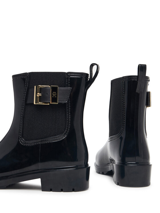 Tommy Hilfiger Tommy Hilfiger Γαλότσες Th Buckle Glossy Ankle Rain Boot FW0FW09543 Μαύρο