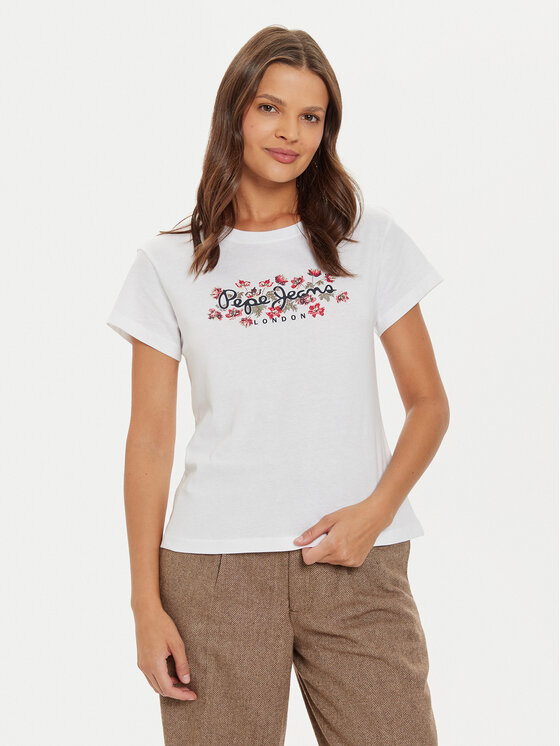 Pepe Jeans Pepe Jeans Tričko Ginny PL505945 Biela Regular Fit