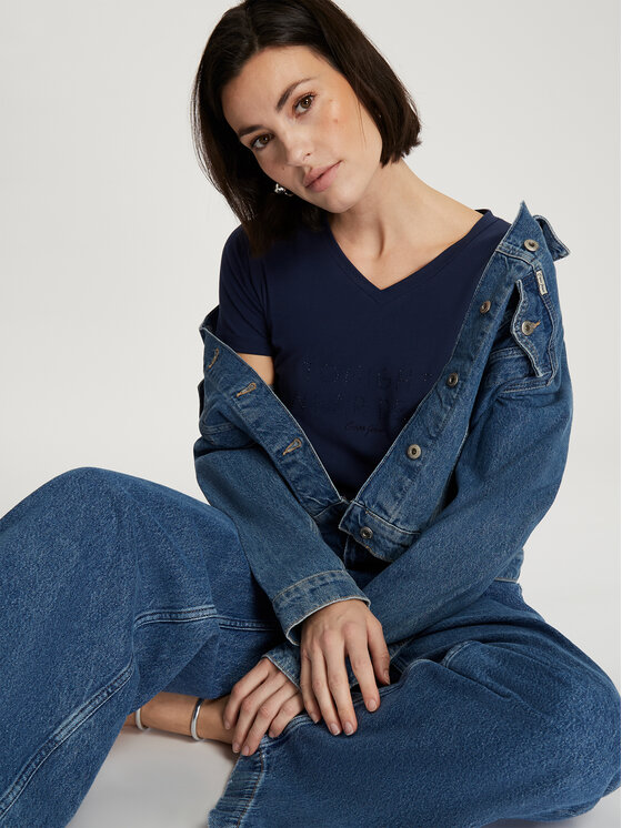 Cross Jeans Cross Jeans T-Shirt 56235-001 Granatowy