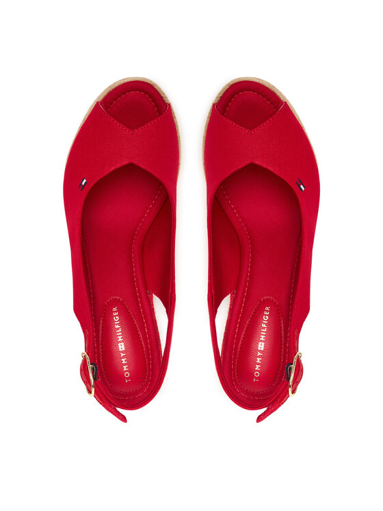 Tommy Hilfiger Tommy Hilfiger Espadrilles Flag High Wedge Espad Slingback FW0FW09343 Piros