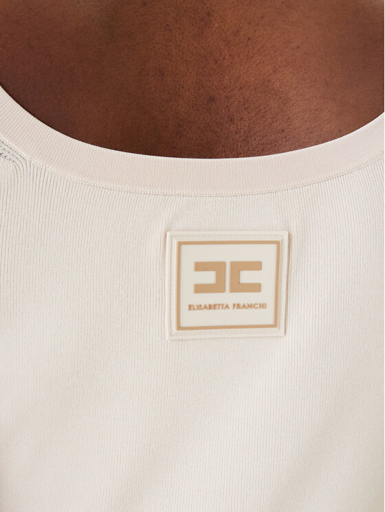 Elisabetta Franchi Elisabetta Franchi Trikotāžas kleita AM-03S-61E2 Bēšs Regular Fit