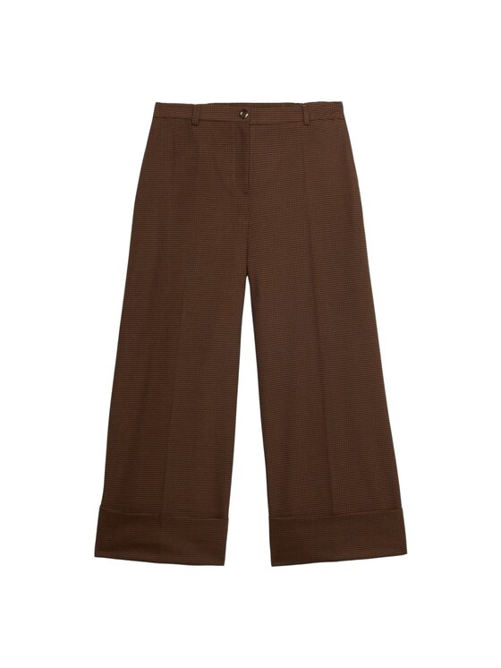 Oltre Oltre Pantaloni di tessuto P042R008972N0Z2 Marrone Cropp Fit