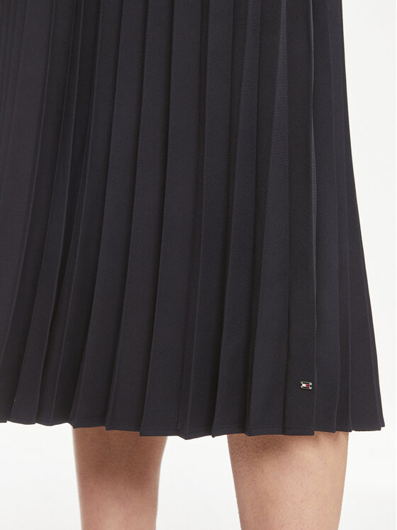 Tommy Hilfiger Tommy Hilfiger Πλισέ φούστα Fluid WW0WW41793 Σκούρο μπλε Regular Fit