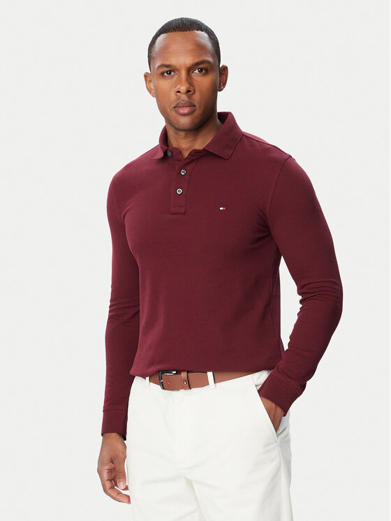 Tommy Hilfiger Tommy Hilfiger Polo särk 1985 MW0MW20182 Bordoopunane Regular Fit