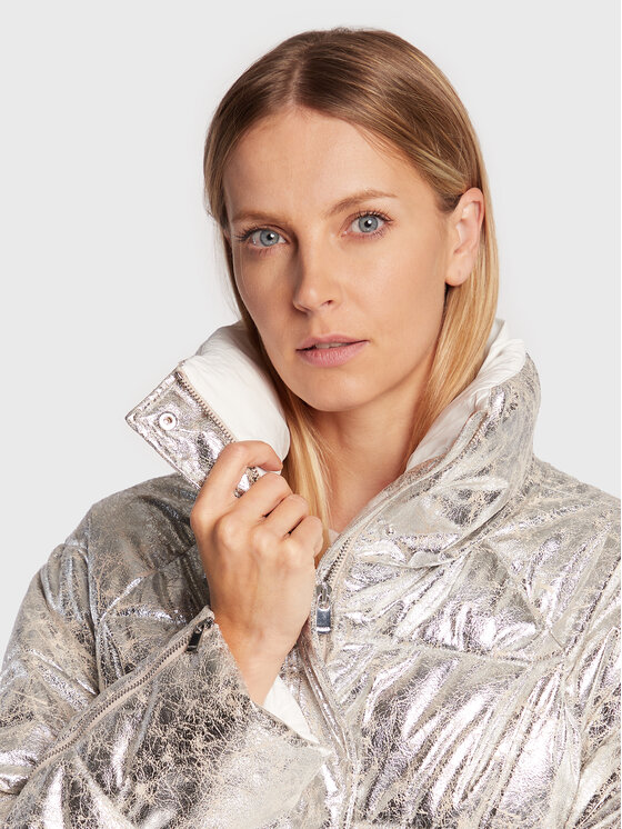 PINKO PINKO Giubbotto invernale Brunella 1 1G17Z5 A03G Argento Relaxed Fit