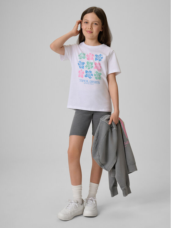 4F 4F T-Shirt SUMMER SPLASH Biały Regular Fit