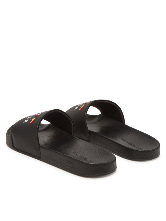Tommy Hilfiger Tommy Hilfiger Şlapi Flags Pool Slide FM0FM05431 Negru