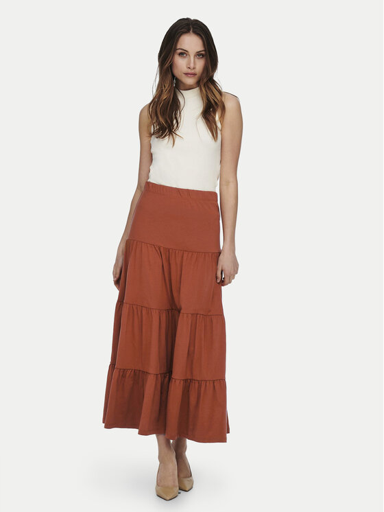 ONLY ONLY Trapez suknja May 15226994 Smeđa Regular Fit