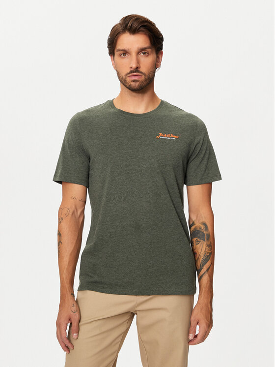 Jack&Jones Tričko Erik 12257603 Zelená Relaxed Fit