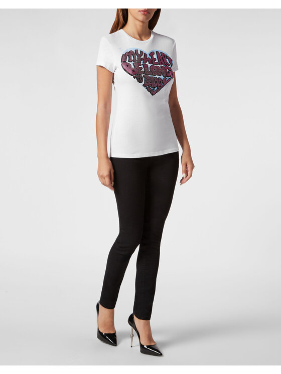 PHILIPP PLEIN PHILIPP PLEIN T-Shirt 787 Biały Skin Tight Fit