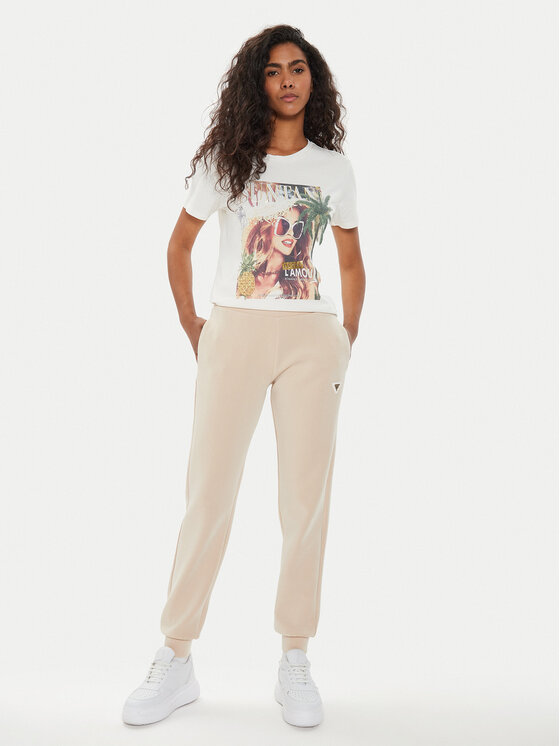 Guess Guess Футболка W4YI46 K9RM1 Écru Regular Fit