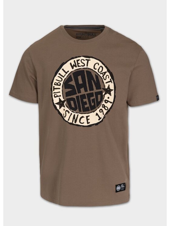 PITBULL PITBULL T-Shirt Koszulka męska SAN DIEGO SUN S Brązowy Regular Fit