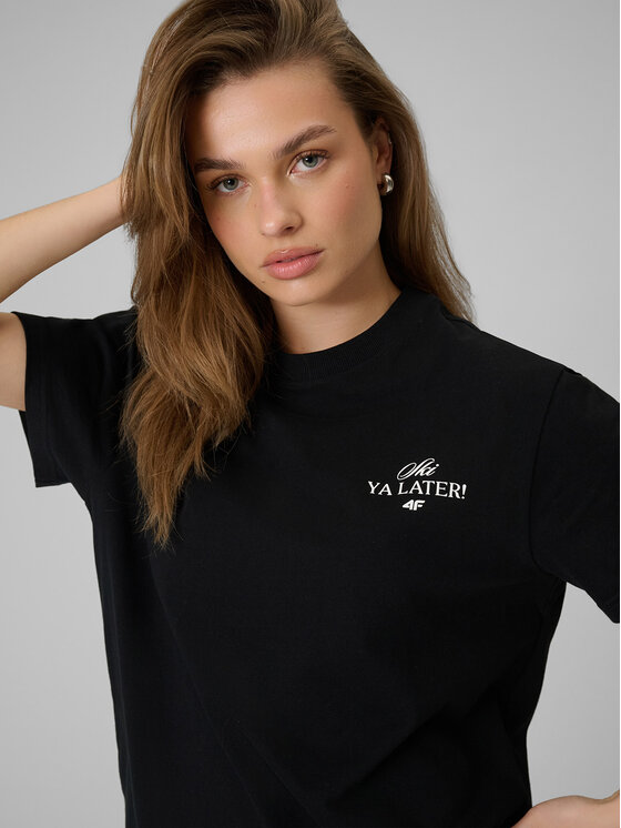 4F 4F T-Shirt WINTER CLUB Czarny Loose Fit