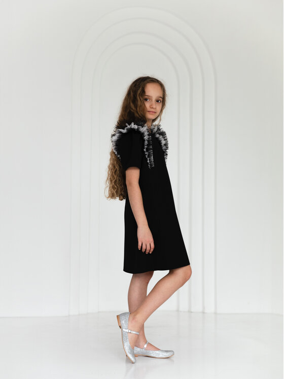 Sukienka elegancka, rozmiar 158, Czarna, 4W-06