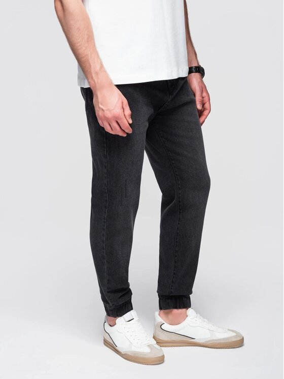 Ombre Ombre Jeansy OM-PADJ-0265 Czarny Jogger Fit