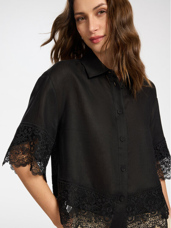 Elena Mirò Elena Mirò Koszula 5188P000271N033 Czarny Boxy Fit