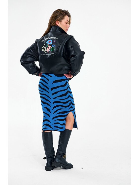 NAOKO NAOKO Spódnica midi Blue Rebel Błękitny Slim Fit