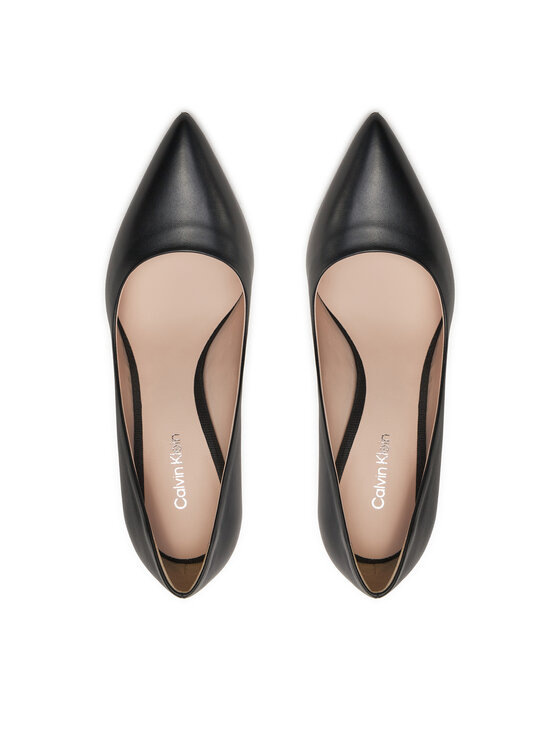Calvin Klein Calvin Klein Pantofi cu toc subțire Heel Pump 90 Lth HW0HW02110 Negru