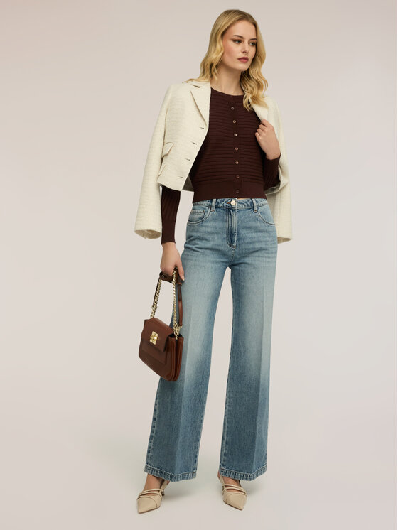 Motivi Motivi Jeansy P572Q104479N004 Turkusowy Flare Fit