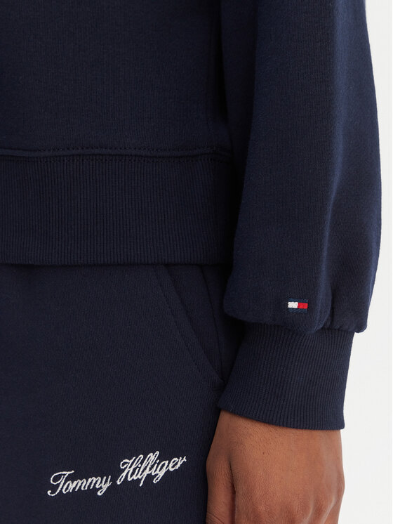 Tommy Hilfiger Tommy Hilfiger Pulóver Script WW0WW49418 Sötétkék Regular Fit