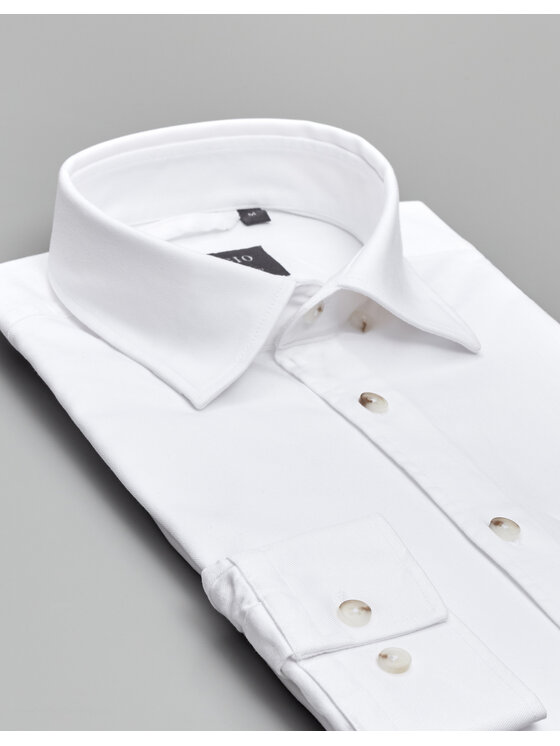 Borgio Borgio Koszula terranova 00552 Biały Slim Fit