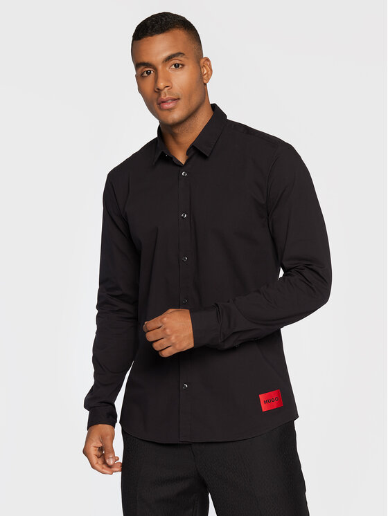 HUGO Hugo Marškiniai Ero3-W 50475687 Juoda Extra Slim Fit