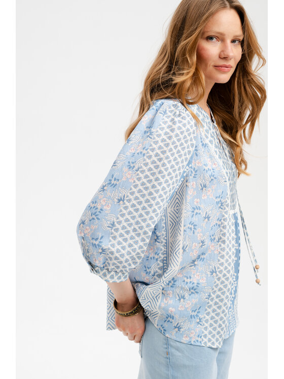 blue shadow blue shadow Bluzka Fani Niebieski Regular Fit