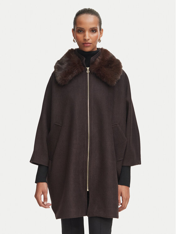 Rinascimento Rinascimento Pārejas mētelis CFC0130344003 Tumši brūna Oversize
