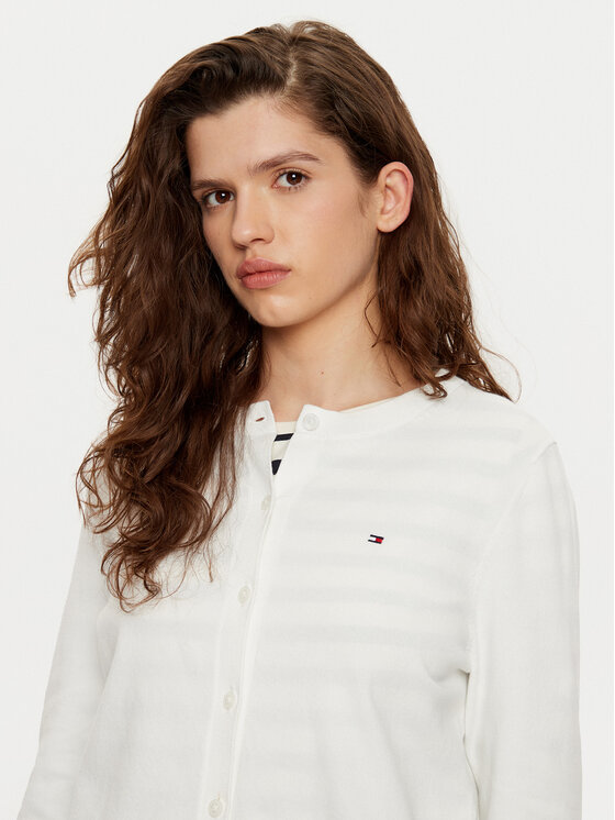 Tommy Hilfiger Tommy Hilfiger Kardigan WW0WW42370 Bijela Regular Fit