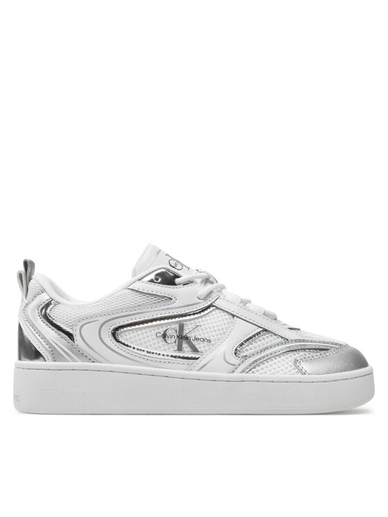 Calvin Klein Jeans Snīkeri Basket Cupsole Low Mix Ml Mr YW0YW01386 Balts