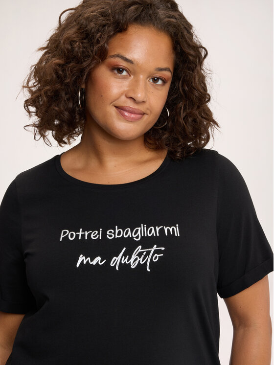 Fiorella Rubino Fiorella Rubino T-Shirt G0EPL109369N033 Czarny Regular Fit
