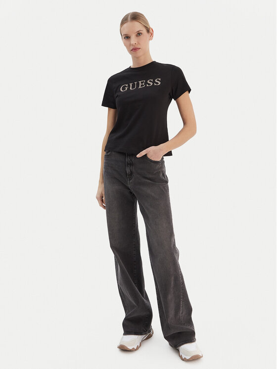 Guess Guess Футболка V6RI20 J1314 Чорний Regular Fit