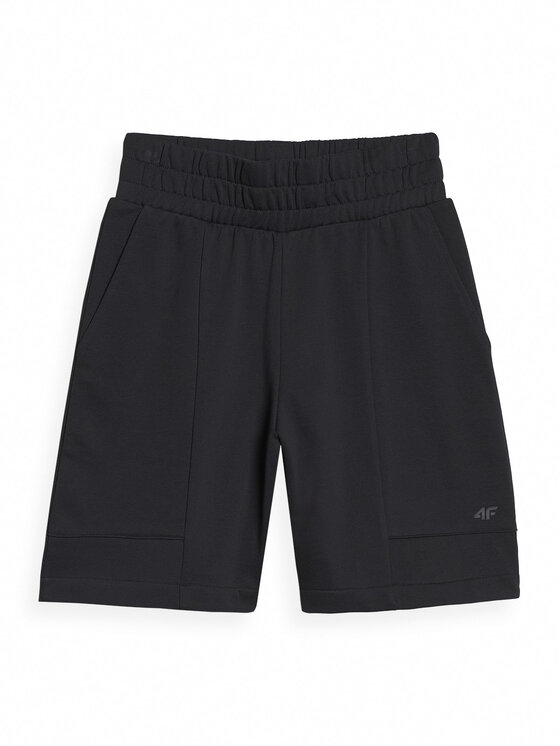 4F 4F Szorty sportowe SS MIDSHOP TEXTILE Czarny Regular Fit